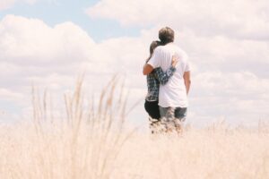 Man and woman in a field