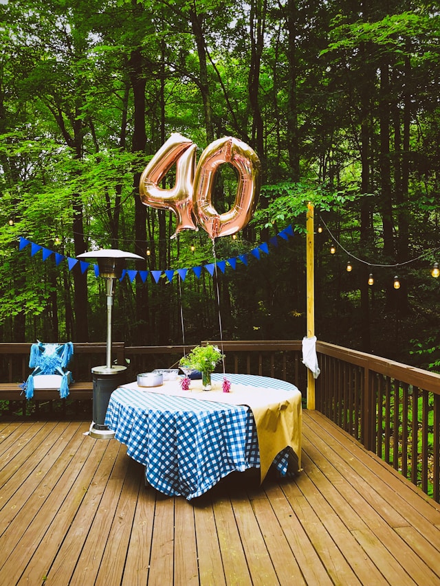 Balloons spelling out the number 40